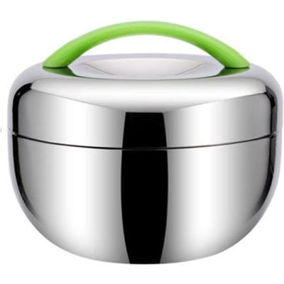 Boîte à déjeuner en acier inoxydable pour enfants Récipient alimentaire Poignée Rétention de chaleur Bol à isolation thermique Mangeoire portable pour pique-nique Boîte bento 2&800ml&2 white