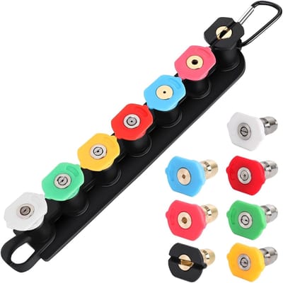 Hogedrukreiniger Mondstuk Set - 7 Stuks met Houder, 1/4 Inch Quick Connect, Tot 4000 PSI