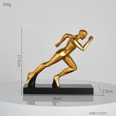 Minimalisme Hardlopen Figuur Decoratie Huis Abstract Goud Hardlopers Sculptuur voor Interieur Bureau Accessoires Kantoor Ornamenten brown