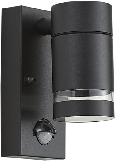 QAZQA ensam - Moderne Wandlamp met Bewegingsmelder | Bewegingssensor | sensor voor buiten - 1 lichts - L 10.7 cm - Zwart - Buitenverlichting
