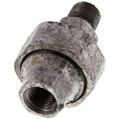 Rp 1/4'' x R 1/4'' F/M Verzinkt Gietijzeren Borstnippel 3-delig met Conische afdichting 25 Bar