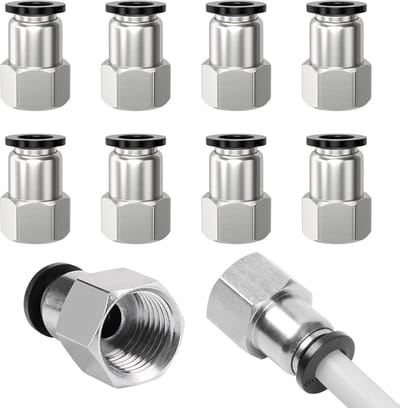 10 Stuks Pneumatische Koppeling 8 mm naar 1/4" BSP Binnendraad