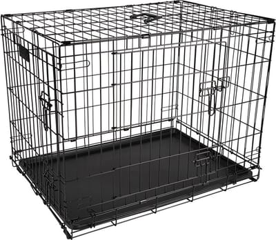 District 70 CRATE - Metalen Hondenbench - Opvouwbaar - 2-deurs Zwart - S - 62 x 46 x 53 cm