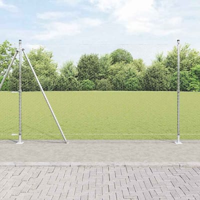 vidaXL - zeshoekig - gaashek - met - betonnen - voetstuk - 10 - x - 1,4 - m - Mesh