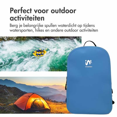 imoshion Air-Tight Waterdichte Rugzak - Medium - 16 L - Waterproof Rugtas - Soft Blue