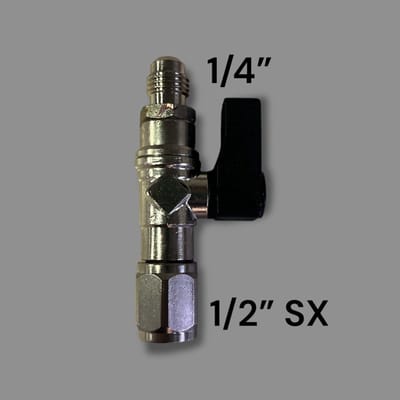 Kogelkraan 1/2″ SX x 1/4″ voor flessen van 1 – 2 kg