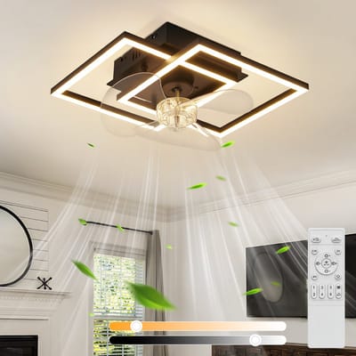 NETTLIFE Plafondventilator met Verlichting LED - Stil - Met Afstandsbediening - Zwart - 3000-6500K Dimbaar - Modern - 6 Standen - DC-Motor - Timer - Voor Slaapkamer