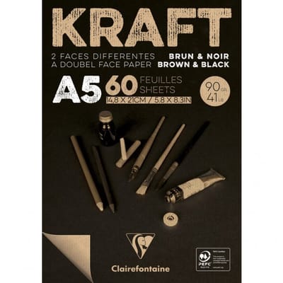 Clairefontaine Kraft Papier A5 14.8 x 21 cm 90 g/m2 60 Sheets