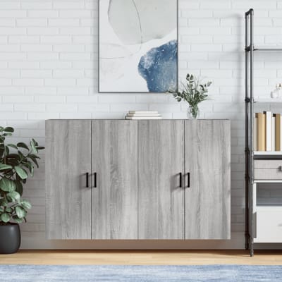 vidaXL - Hangkasten - 2 - st - 69,5x34x90 - cm - grijs - sonoma - eikenkleurig