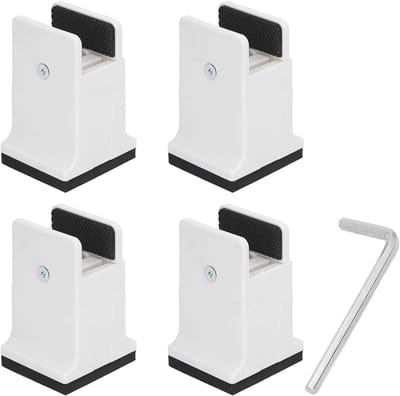 Meubelverhogers - Bedverhogers Bankverhogers - Meer Opslag Creëren - Met Schroefklem - 4 Stuks - Wit