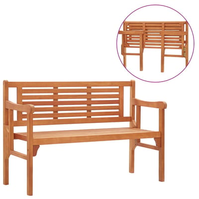 vidaXL - Tuinbank - inklapbaar - 120 - cm - massief - eucalyptushout