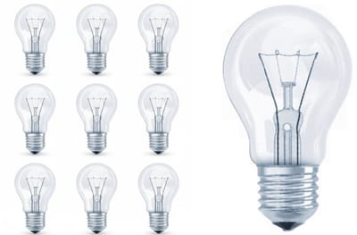 10 pak Standaard gloeilamp helder 60W E27 grote fitting Dimbaar 55x96mm