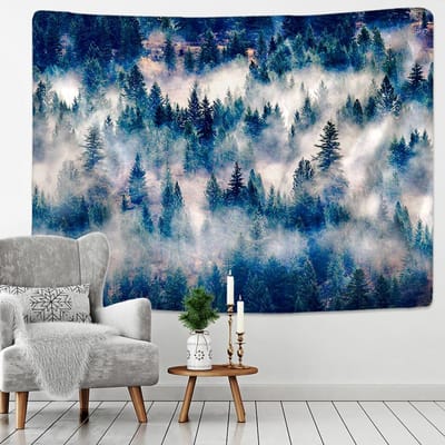 Sterrennacht Uitzicht Wandkleed Bohemien Mistig Uitzicht Woonkamer Slaapkamer Kunst Esthetische Kamer Decoratie 95x70CM