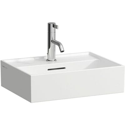 LAUFEN Kartell hand wash basin 28 x 46 cm with 1 tap hole, tap bench right H8153347161111