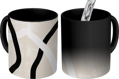 Magische Mok - Foto op Warmte Mokken - Koffiemok - Roze - Minimalisme - Design - Magic Mok - Beker - 350 ML - Theemok