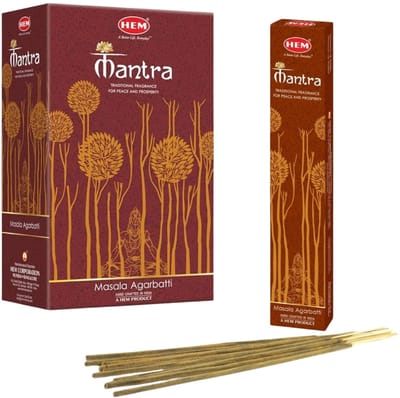 Hem - Masala - Wierook Stokjes - Incense Sticks - Mantra - 12 pakjes a.15 gram