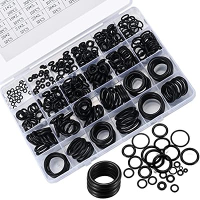 Rubber O-ringen Assortimentsset - 360 stuks, 24 maten - Zwart - Afdichtringen voor hydraulica, sanitair en reparaties