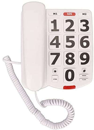 Dailygoods- Vaste Telefoon met Grote Knoppen - Vaste Telefoon voor Senioren - Draadloze Telefoon - Versterkt Volume - Geschikt voor Slechtzienden/Slechthorenden - Huishoudtelefoon