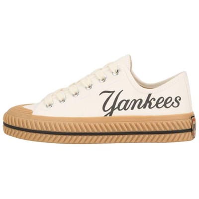 MLB Playball Los Angeles Dodgers Rétro Polyvalent Décontracté Antidérapant Résistant à l'usure Léger Basse Cheville Chaussures en Toile Baskets Unisexes 32SHP6011-50W 38 beige