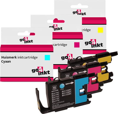 Go4inkt compatible met Brother LC-1280XL c/m/y inkt cartridge cyaan, magenta, yellow