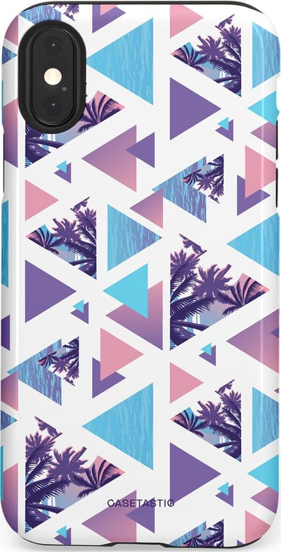 Casetastic Hoesje Geschikt voor Apple iPhone X/Xs - Stijlvolle Beschermende Duo-layer Case - Zomervibe geometrie