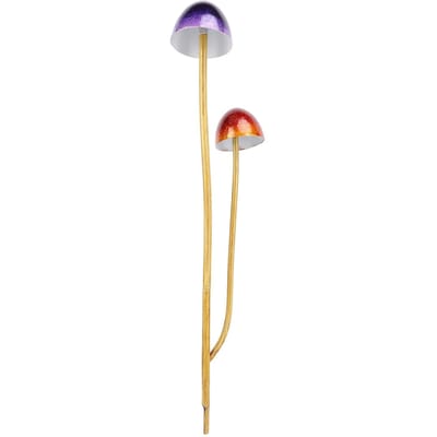 Tuin Paddenstoel Decor Metaal Plant Beeld Steker voor Bloempot Tuin Patio Buiten Gazon Decoratie beige