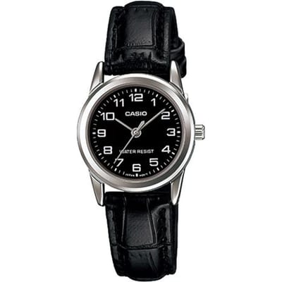 Casio STANDARD Serie Klassieke Wijzerplaat Serie Modieuze Retro Eenvoudig Waterdicht Kwarts Uurwerk Lederen Band Japans en Koreaans Horloge LTP-V001L-1B zwart