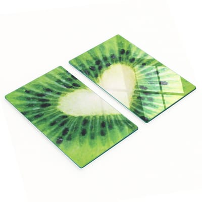 Multifunctionele decoratieve snijplanken van gehard staal voor de keuken, kiwi-hart, 2x30x52 cm