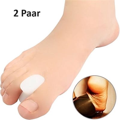 Teenspreider I Siliconen Teencorrector I Hallux Valgus I Teen Recht Maken I Toe Straigntner I Wit I 2 Paar (4 stuks)