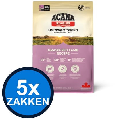 5x Acana - Singles Grass-fed Lamb - Hondenvoer Droogvoer - 2 kg