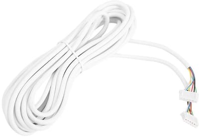 6 aderige deurbeldraadkabel voor video-intercom, ronde flexibele koperen kabel, 5 meter, wit-Kabel voor Deurbel Intercom met 6 Aders