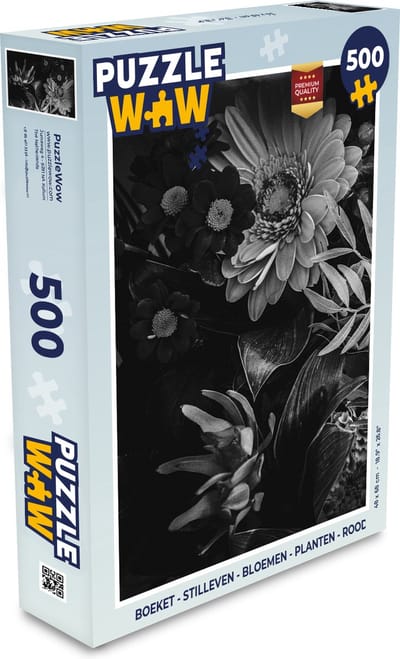 Puzzel Boeket - Stilleven - Bloemen - Planten - Rood - Legpuzzel - Puzzel 500 stukjes