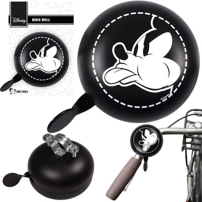 DISNEY Mickey Mouse Zwarte metalen fietsbel voor op het stuur, RETRO XL