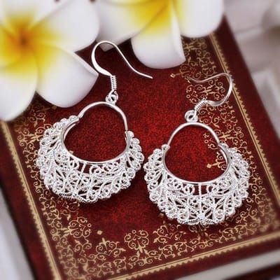 Fijne Bedel 925 Sterling Zilver Vintage Oorbellen Voor Vrouwen Luxe Designer Sieraden Bruiloft Verjaardagscadeau Kerstcadeaus white