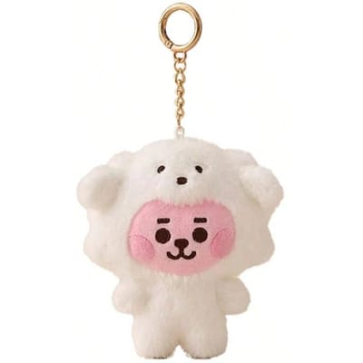 LINE FRIENDS BT21 Kpop Schattig Anime Pluche Speeltje Sleutelhanger 10cm Cartoon Bedeltje Tas Accessoire Schattig Cadeau voor Meisjes white
