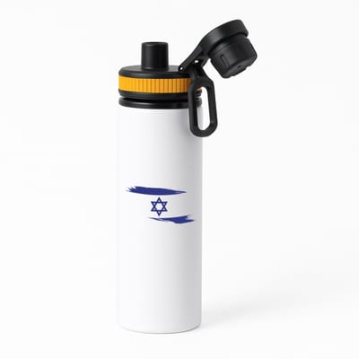 Hacebo® - Israël vlag waterfles met draaidop oranje - Israël - mensen die liefde willen geven aan Israel - degene die van Israël houden - supporten - oorlog - verjaardagscadeautje - gift - geschenk - kado - water fles - 850ML
