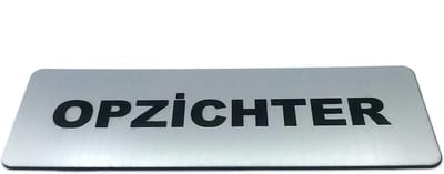 Deurbordje met tekst Opzichter incl. 3M-tape plakstrip - Namengigant Deur Tekstbordje - Deur - incl. 3M-tape plakstrip - Bordje - RVS Look - 150 mm x 50 mm x 1,6 mm - 5 jaar Garantie