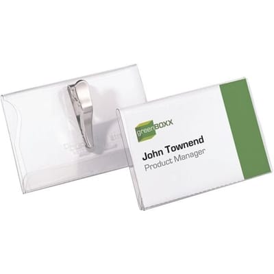 DURABLE Naambord met krokoklem, transparant, kunststof, 25/VE 90 x 54 mm