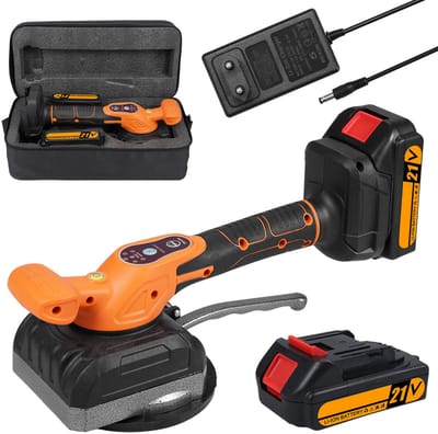 Accu Tegeltriller – 21V – Draadloze Tegelzuignap 13cm – 2 Batterijen 6500mAh – 5 Snelheden – Voor Wand & Vloer Tegels