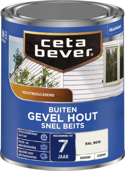 Cetabever Gevel en Kozijn Snel Beits Dekkend Zijdemat - RAL 9010