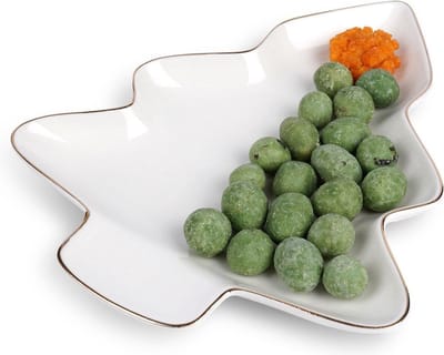 Bord Porselein Kerstboom 20x16,5 cm - Borden - Ontbijtbord - Dinerbord - Dessertbord - Taart Bordjes