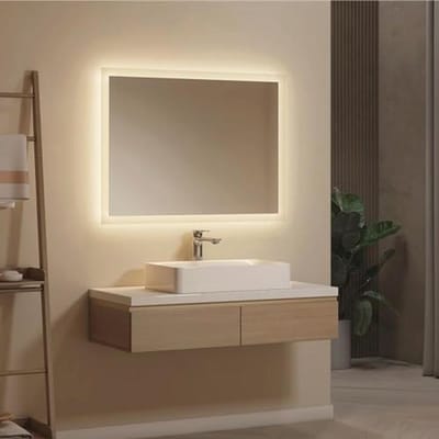 Badkamerspiegel met Verlichting 80 x 60 cm – LED Spiegel met Wandschakelaar en Warmwit Licht