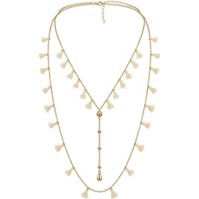 Collier lang mini pompons vrouwen Selmark Complementos