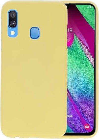 Bestcases Color Telefoonhoesje - Backcover Hoesje - Siliconen Case Back Cover voor Samsung Galaxy A40 - Geel
