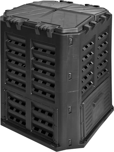 Compostbak met deksel - Composteerbak Tuinafval - Composteren van afval - UV- en vorstbestendig - 300 liter - Zwart