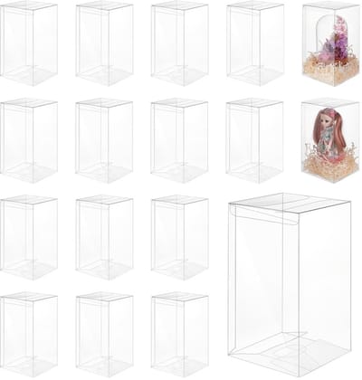 Dailygoods - 20 Stuks Doorzichtige PVC Geschenkdozen - 10 x 10 x 18 cm