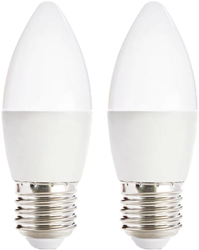 Kobi LED Lamp Kaarsvorm E27 7W - 600lm - 3000K - 230V - Voor Slaapkamer, Eettafel of Gangverlichting - 2 stuks