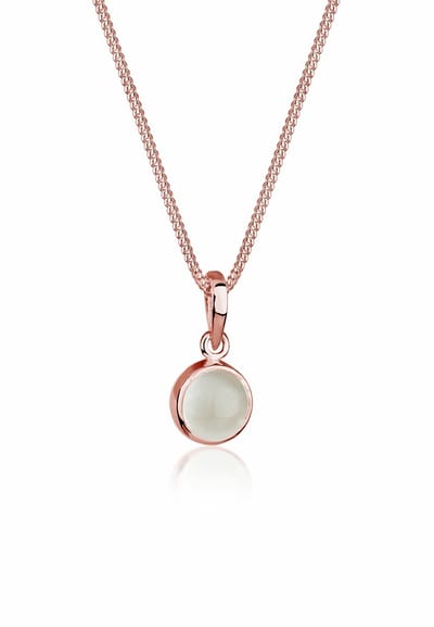 Elli - Halsketting - Dames Hanger Rond met Maansteen in 925 Sterling Zilver - Dames