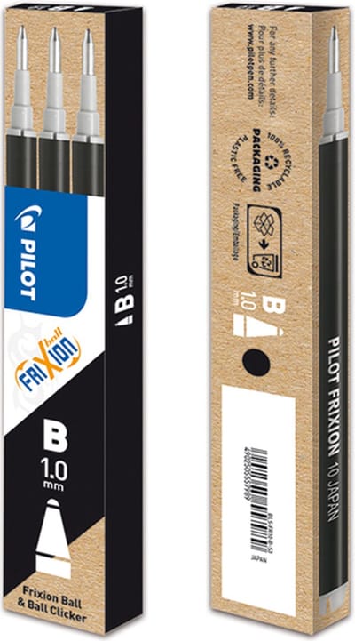 Pilot balpenvulling FriXion Ball/Clicker, zwart, etui van 3 stuks 12 stuks