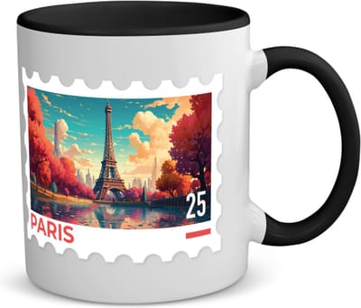 Akyol - parijs koffiemok - theemok - zwart - 420 - liefhebber - europa - 350 ML inhoud